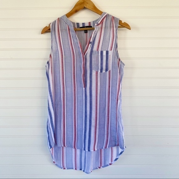Fred David striped Sleeveless Shirt Size Small - Picture 6 of 10